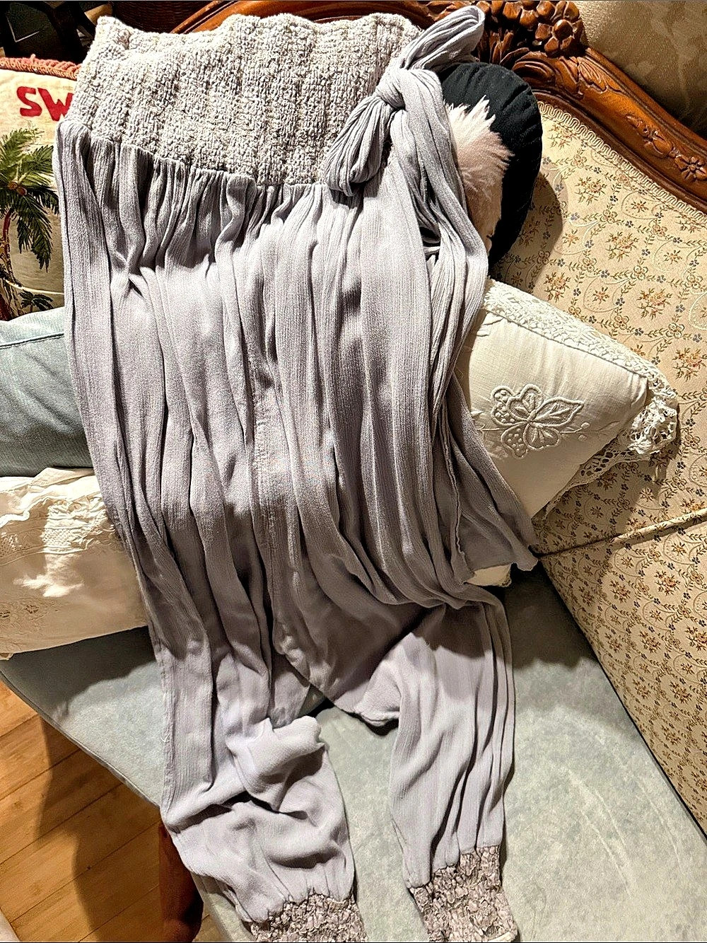 Free People Harem smocked lace pants